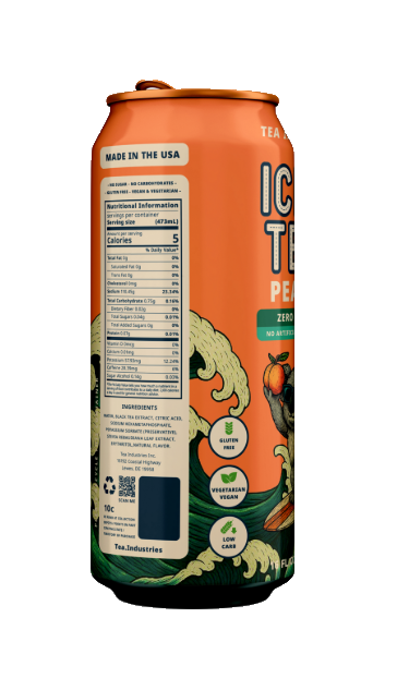 COMING SOON: Peach - Iced Tea - Sugar Free - 12 Pack of Cans