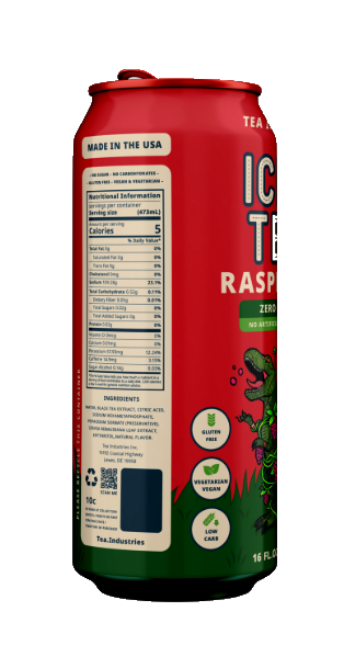 Raspberry - Iced Tea - Sugar Free - 12 Pack of Cans