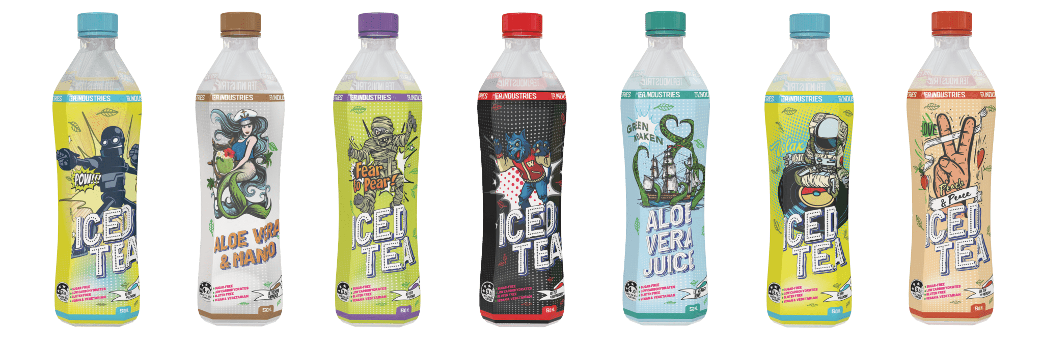 Gift Pack - 1 Bottle of each Flavour - Sugar free with no artificial sweeteners - Tea Industries